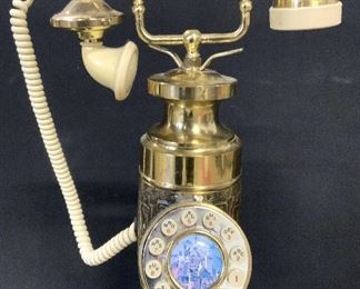 Vintage Brass Floor Size Telephone 41 in H