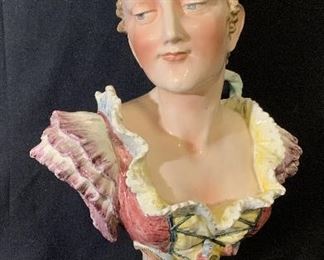 Trademarked Hand Painted Ceramic Bust