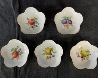 Set 5 MEISSEN Porcelain Bowls
