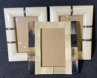 Group Lot 3 Composite Shell Picture Frames