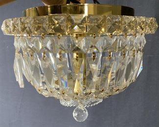 Glass Ceiling Chandelier W Hanging prisms