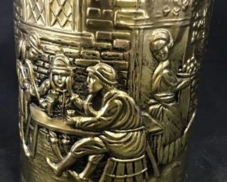 Vintage Pub Theme Brass Coal Bucket