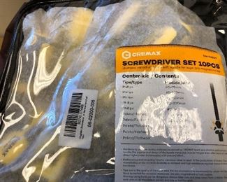 Cremax 10 pc screwdriver sets- new