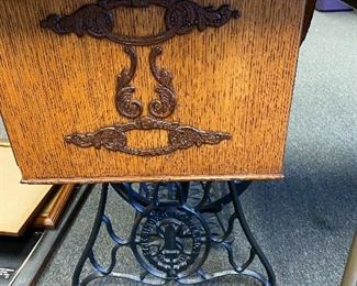 Side of vintage Singer sewing machine