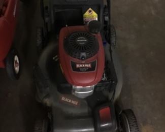 Honda lawnmower in garage