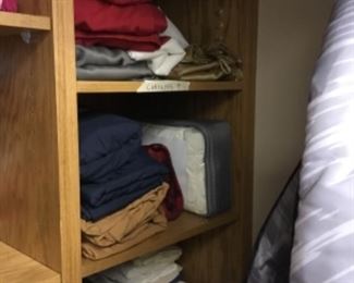 Sheets, pillowcases, curtains