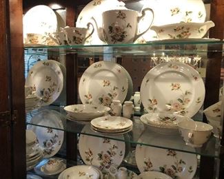 LYNMORE-GOLDEN ROSE CHINA--2 SETS WITH SERVING PIECES