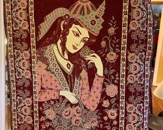 Victorian style wall tapestry with pillowcase