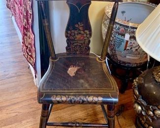 Antique handpainted dining chair