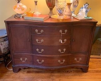 Antique wood buffet table