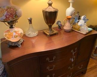 Antique wood buffet table