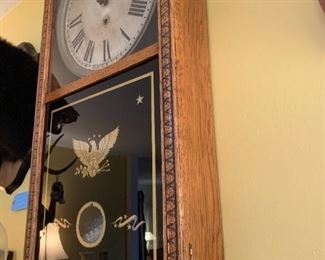 Antique american wall mantel clock