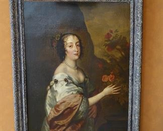Framed Oil Painting - Enclish XVII Century - Sir Peter Lely (attributed to) "Portrait of a Lady" - Canvas: 43 x 33.5 inches