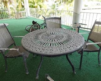 Outdoor Furniture - Metal Table and Chair sets - 2 matching - shown is 1 of 2 sets - need painting