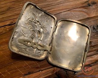 UNGER BROS Early 1900's Art Nouveau Nude STERLING SILVER Cigarette Case