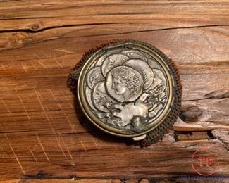 Early 1900's TOM O SHANTER Greek Coin Style Beaded Coin Purse