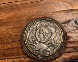 Early 1900's TOM O SHANTER Greek Coin Style Beaded Coin Purse