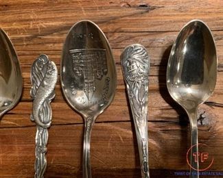 STERLING SILVER Antique Collector / Souvenir Spoons