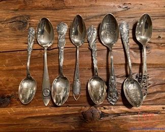STERLING SILVER Antique Collector / Souvenir Spoons