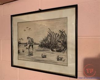 Original Charcoal Drawing by BOB SLAUGHTER