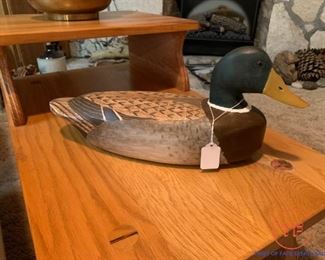 Hand Carved Signed Duck Decoy