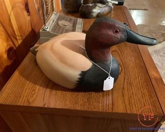 Hand Carved Signed Canvasback Duck Decoy