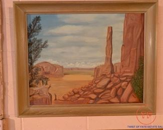 Original Painting in RANCH OAK Frame