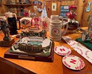 Vintage Nebraska Football HUSKER Collectibles - Replica Stadiums, Steins, Decanters