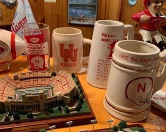 Vintage Nebraska Football HUSKER Collectibles - Replica Stadiums, Steins, Decanters