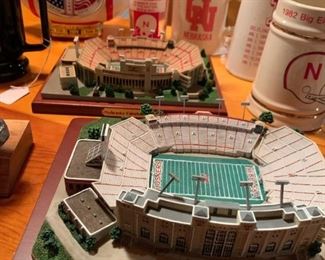 Vintage Nebraska Football HUSKER Collectibles - Replica Stadiums, Steins, Decanters