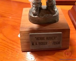 Pewter Herbie Husker Statue by MICHAEL RICKER 590/2500