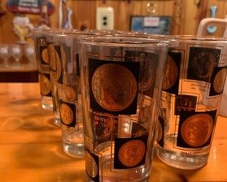 MCM Libbey Coin High Ball Glasses