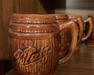 BLATZ Beer Stoneware Barrel Mugs