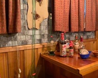 Vintage Large Green Glass Wine Bottle