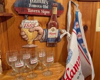 HAMMS Beer Glass and Advertisement