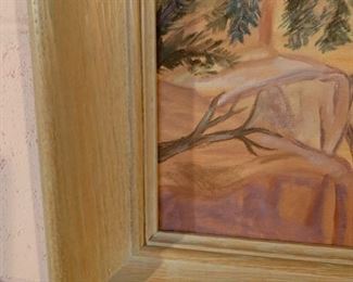 Original Painting in RANCH OAK Frame
