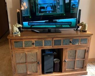 Contemporary Mission Style TV Console / Stand with 47" Panasonic LCD HDTV