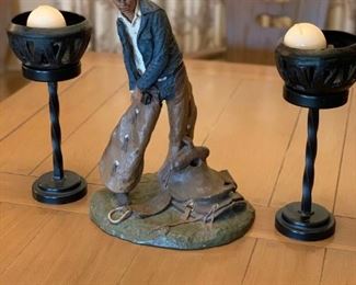 "Taking The Rough Off" Cowboy Sculpture by MICHAEL GARMAN