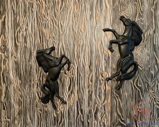 MCM Cast Iron Horse Wall Hangers by HJ WILKIE