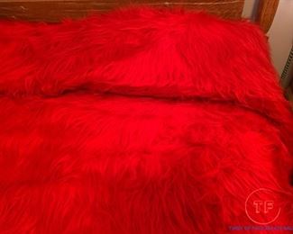 Vintage Red Shag Comforter