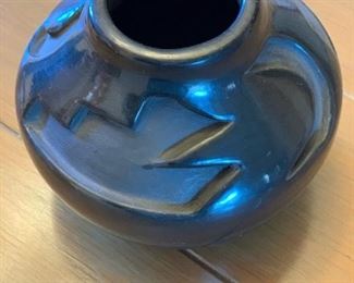 Signed Carved Pottery Bowl / Vase