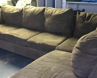 Plush chocolate brown two-piece sectional, purchased from Bob's Discount Furniture last year.