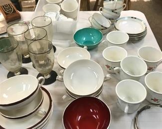 Assorted china patterns.