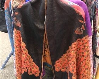 Great variety of shawls.