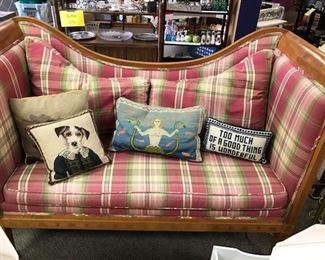 Great plaid Love seat with high back - 25% OFF THIS WEEKEND!