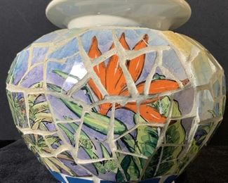 MAXCERA Hand Painted Ceramic Mosaic Tile Vessel