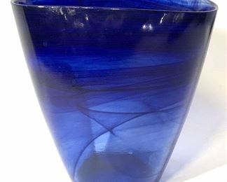 Deep Cobalt Art Glass Tabletop Vase