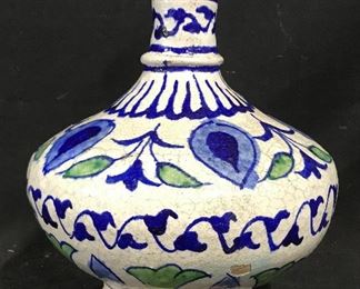 Glazed Floral Ceramic Vase