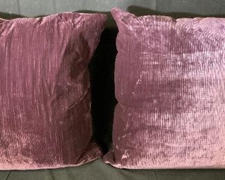 Pair Purple Corduroy Throw Pillows