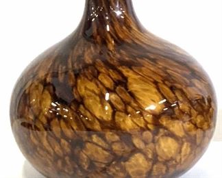 Hand Blown Rich Brown Art Glass Table Lamp